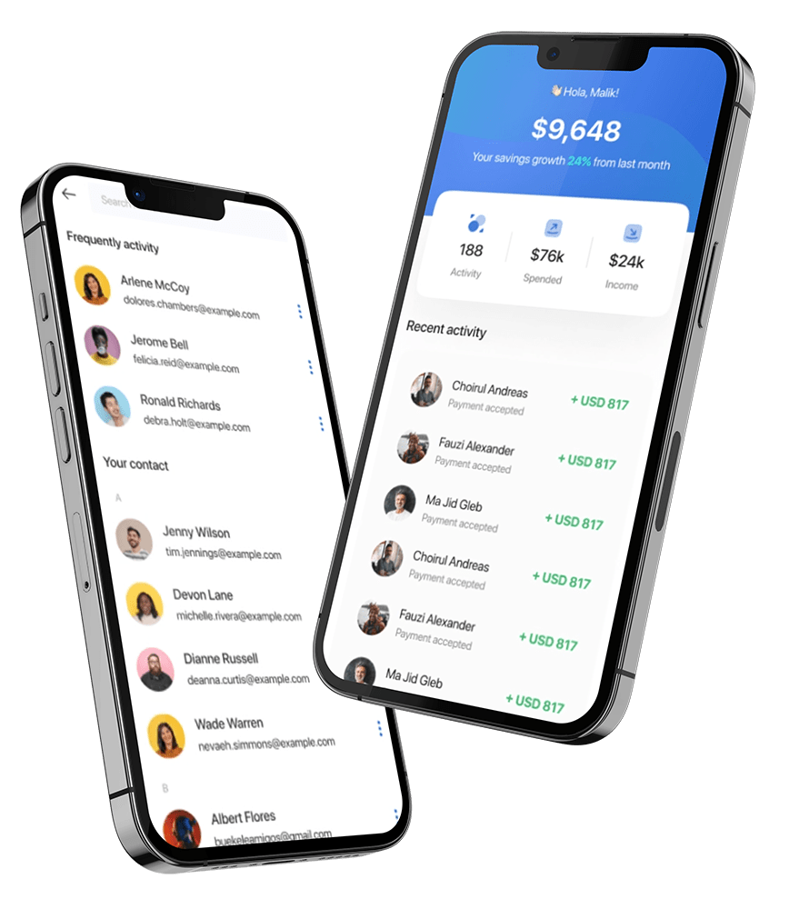 Services "Smartphone displaying the LC Agency app with a 3D logo, symbolizing innovation and technology in business services."