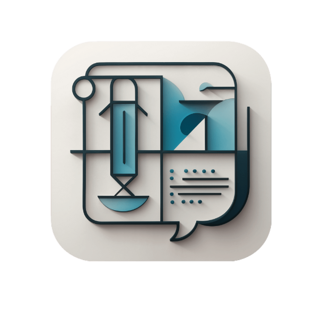 "Copywriting icon by Las Cucarachas Digital Marketing and Business Development Agency, showcasing a typewriter and notepad with a pen in blue and white."